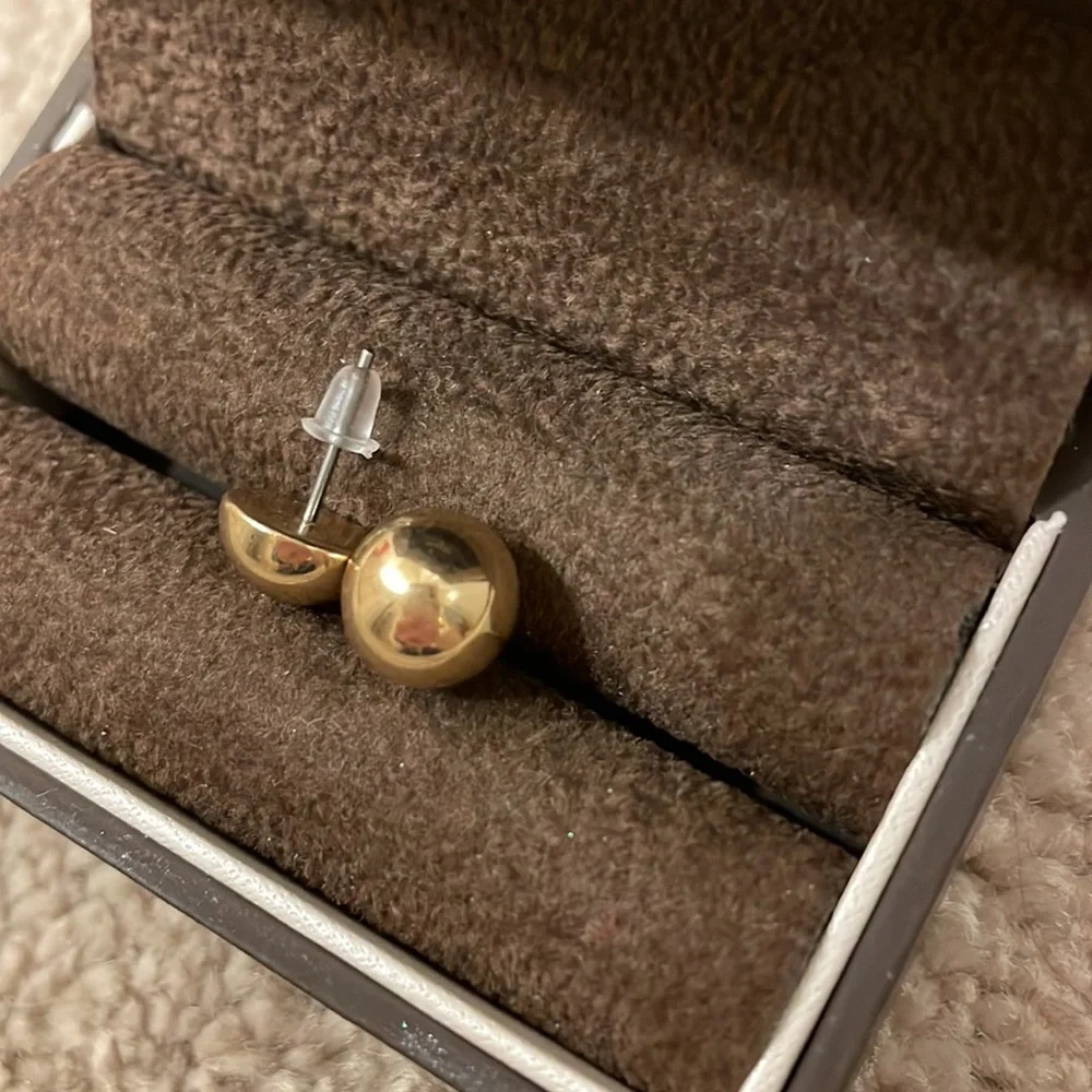 Gold dome earrings